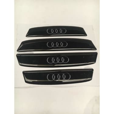 Protetor De Porta Adesivo Resinado Preto Emblema Vw Audi