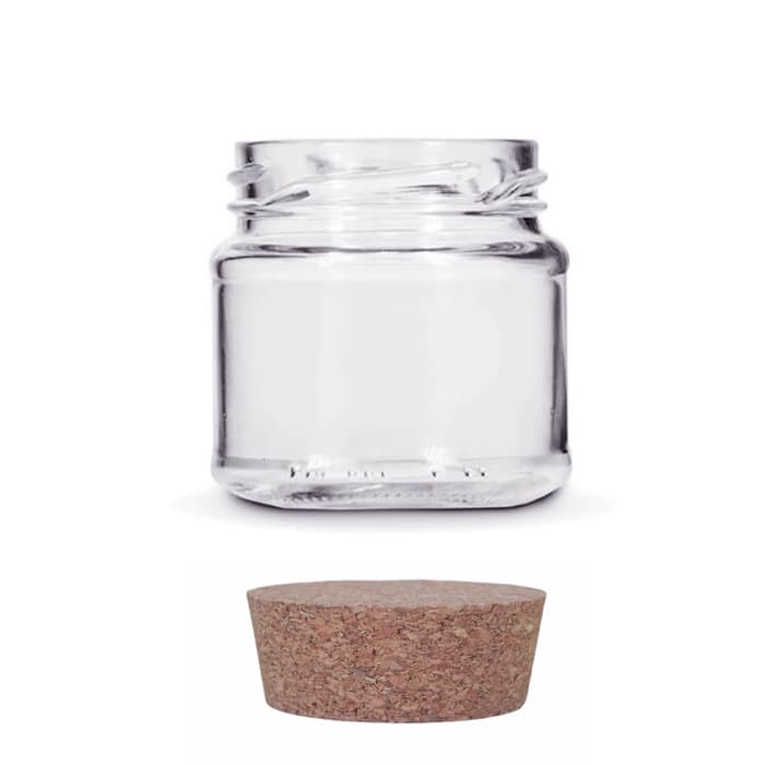 12x Potes Vidro 150ml - Mini Belem - Tampa Rolha - para Vela Tempero Doce Mel Geleia