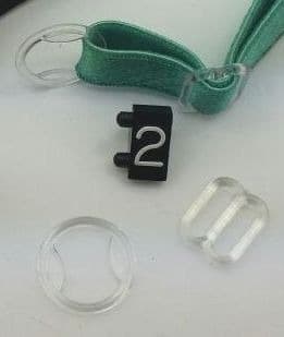 38 pares de Regulador e argola de plástico transparente para alça de sutiã