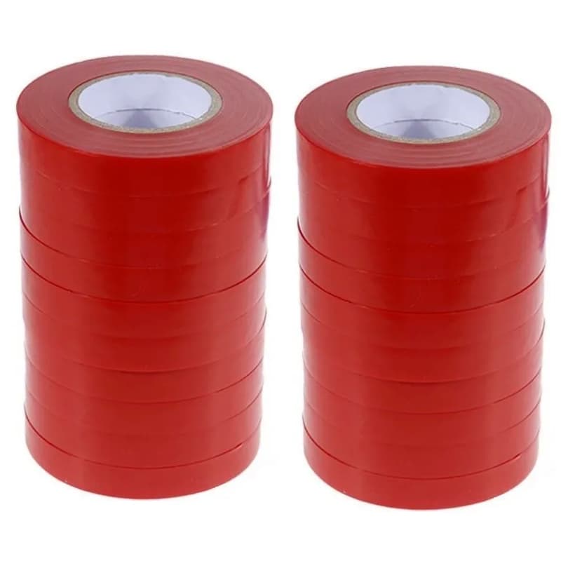 Fita Para Alceador Plástico Virgem Vermelha - Kit 20 Rolos 11mmx25mt