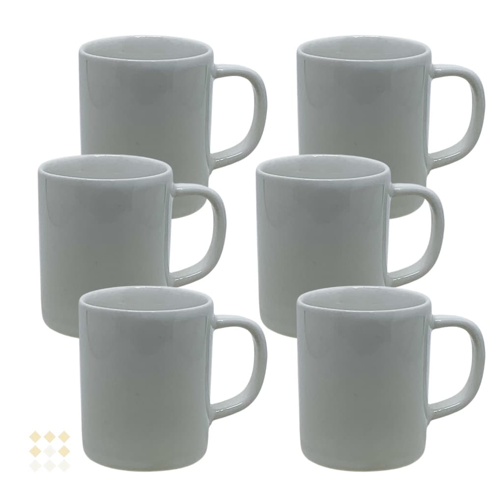 Jogo 6 Caneca Xicara Café Chá Porcelana Branca Kit Mesa Posta