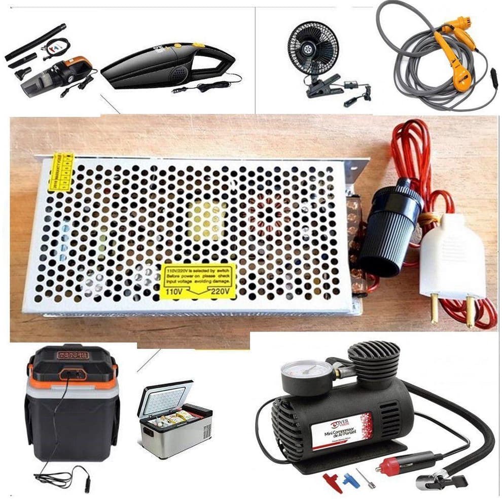 ADAPTADOR 10A 12v 110/240 Para Mini Compressor Veícular tomada