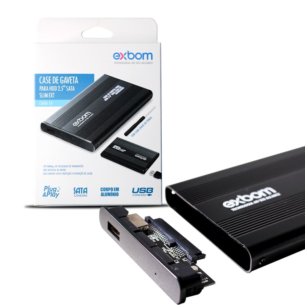 Case Hd Externo Usb 2.0 Gaveta 2.5 Hd Notebook Sata Pc Slim