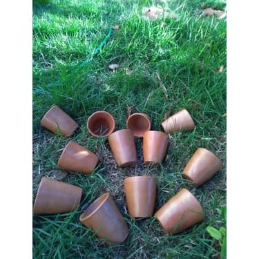 Kit Com 12 Lindos Copos Rústicos Artesanal Barro Água Fres