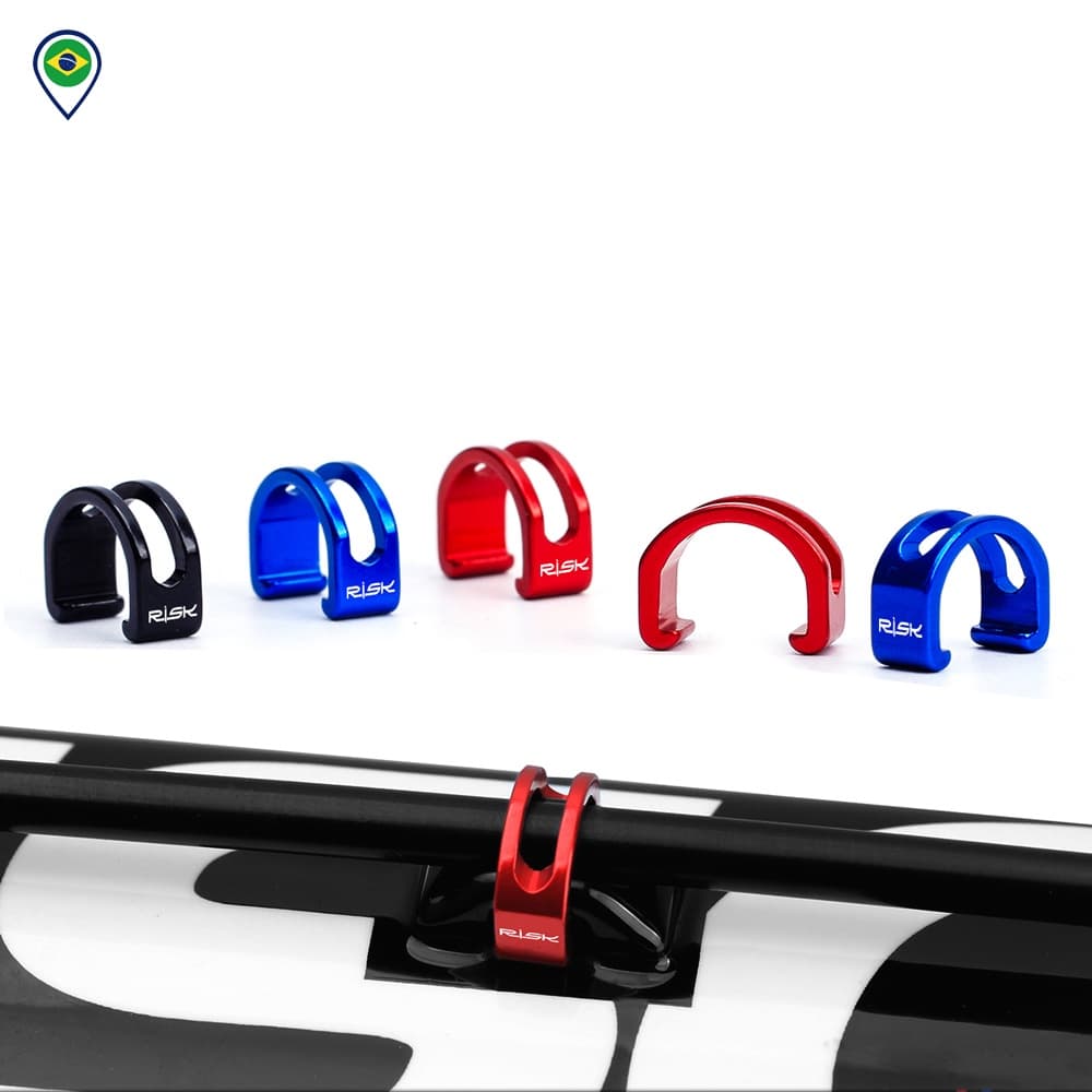 Kit 05 presilha clip de aluminio fixar conduite em quadro bicicleta mtb speed