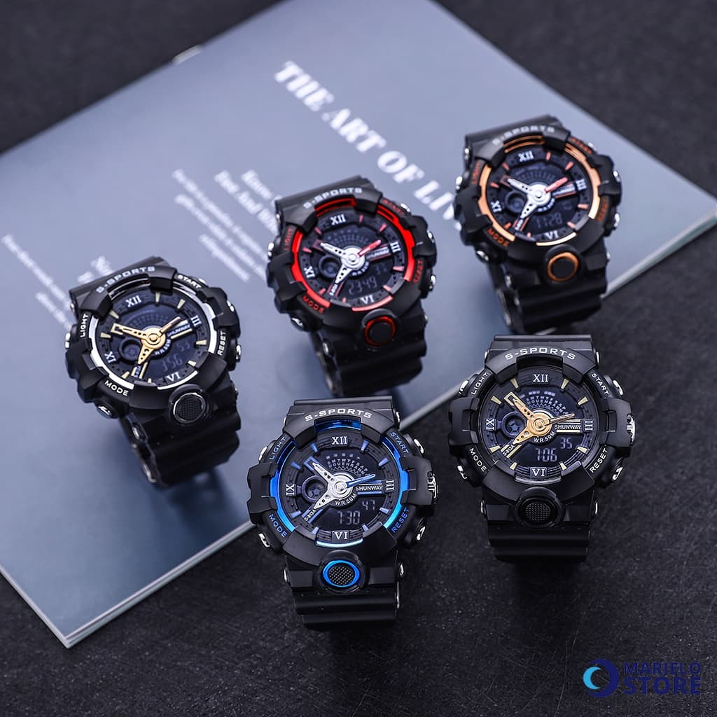 Relógio Digital Masculino esportivo de pulso Shock a Prova S-813A