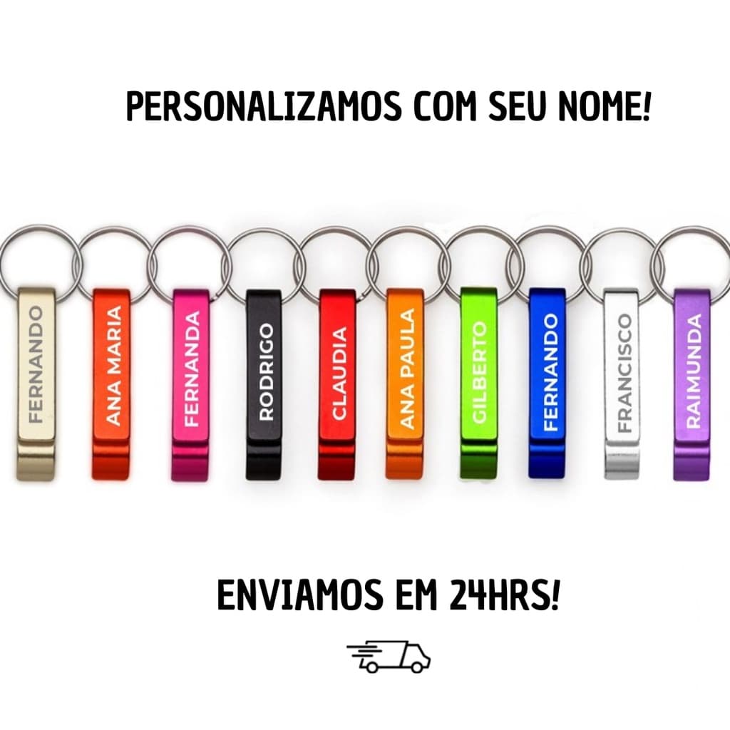 Chaveiro Abridor Com Seu Nome Personalizado - Chaveiro Colorido Nome