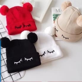 MATA Bobo_store03-Chapéus Infantis , Chapéu De POMPOM De Malha , Bordado De Olhos , Melhor Qualidade , Feijão De Bebê Mo