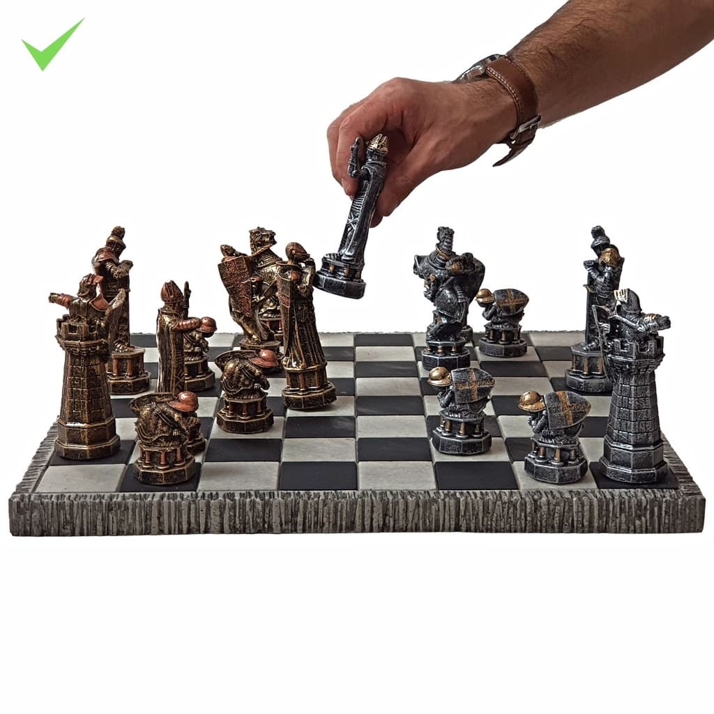Jogo De Xadrez bruxo Tabuleiro Jogo Completo Medieval Resina