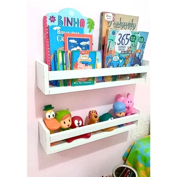 Prateleira Decoração Nicho Livro Infantil Mdf Branco Postagem Rápida  100% MDF