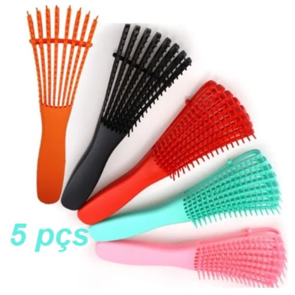 kit 5 Escovas Polvo - Escovas Polvo para Cabelos Cacheados