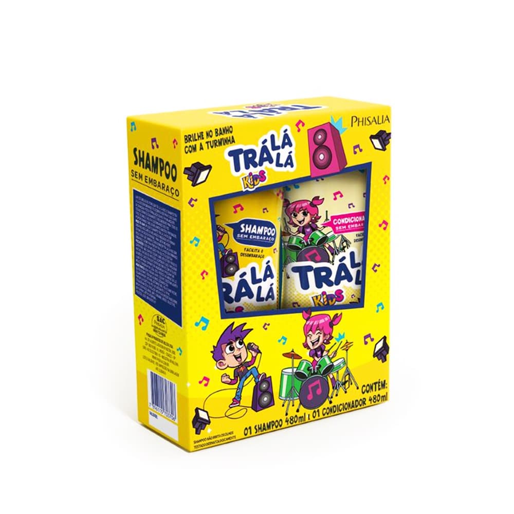 Kit Shampoo e Condiciondor Tra La La Kids 480ml Sem Embaraço