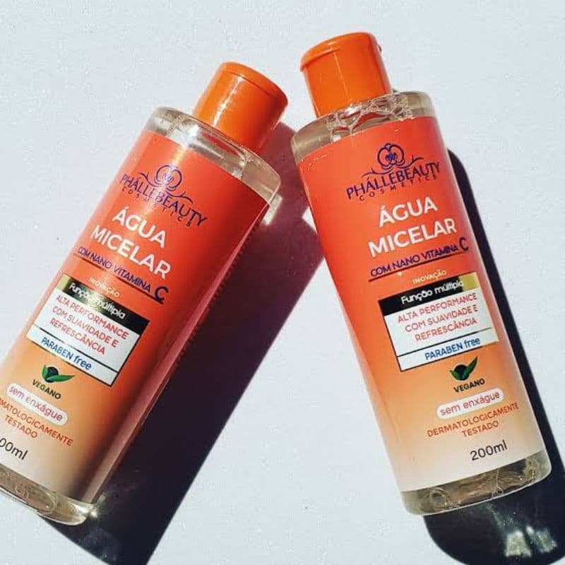 Água Micelar Facial Vitamina C Limpeza Profunda Tonico Micelar Antioleosidade - Maquiagem Phallebeauty