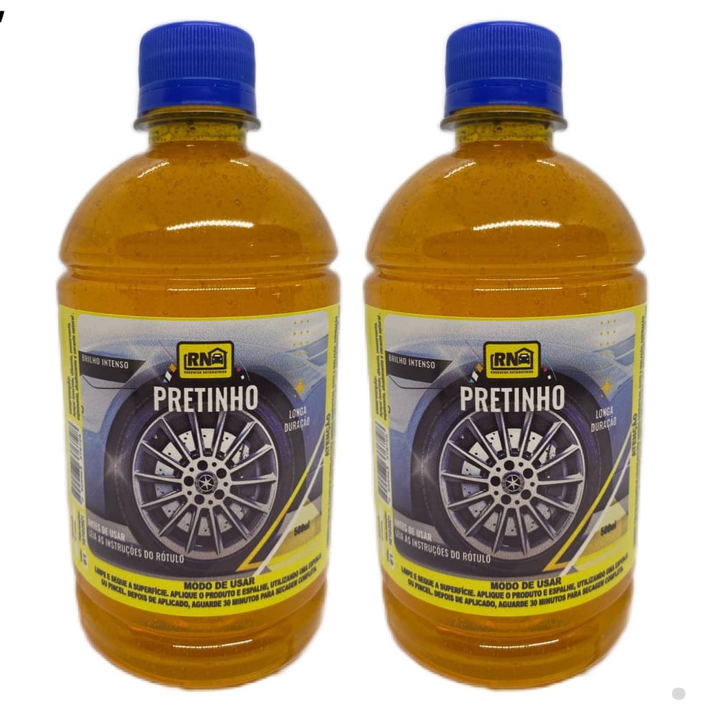 kit 2 Pretinho Baba de camelo Limpa Pneu Automotivo 500ml