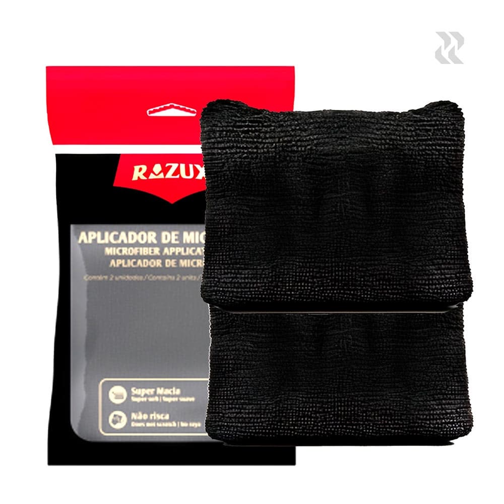Aplicador de Microfibra - Espuma Preta Macia - Razux (2un)