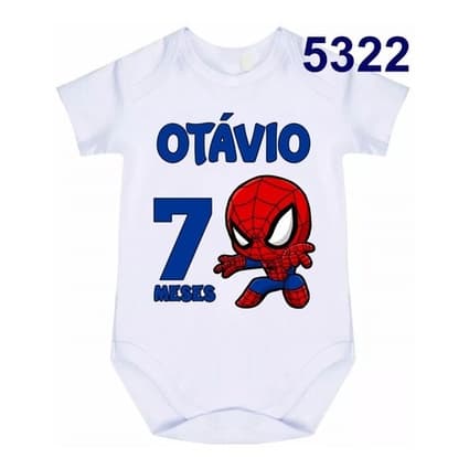 Body Bebê Personalizado Homem Aranha Cód 5322