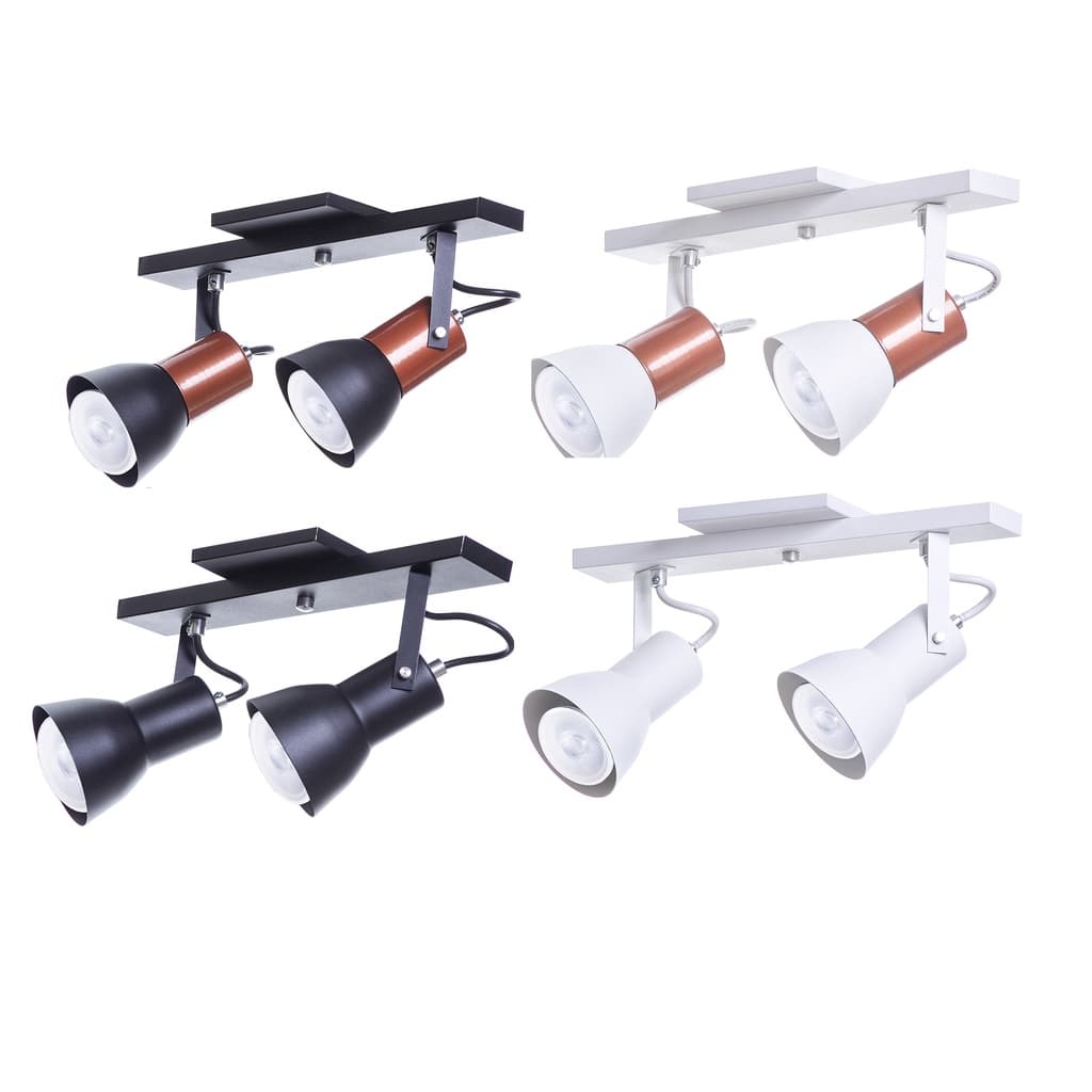 Spot Trilho Direcionavel 2 Soquete E27 Aluminio Decoracoes