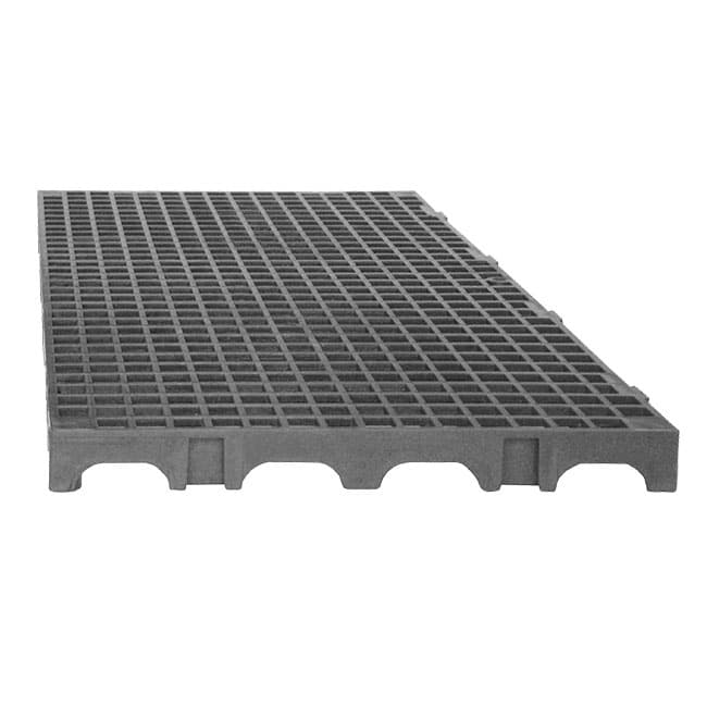 10 und Piso Estrado Palete Deck de Plástico 25x50x2,5 Cinza - Kit 10 Peças