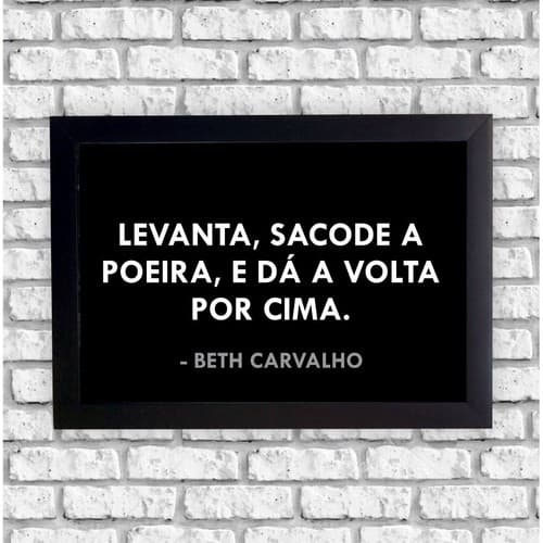 Quadro Quarto Moldura Frases Musicais Sacode A Poeira 23x33