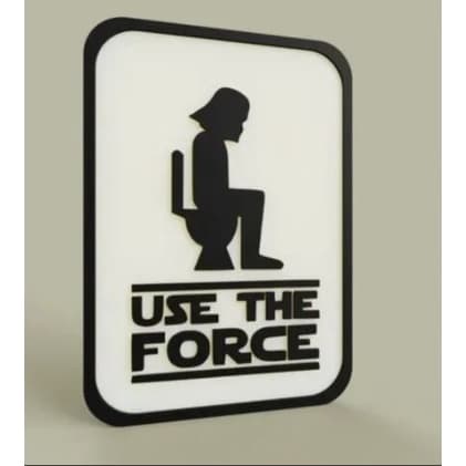 Star Wars Placa Decorativa Para Banheiro - Use The Force