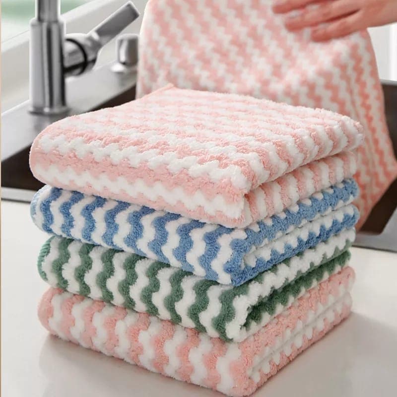 Pano reutilizável flanela para limpeza, limpa tudo kit com 10 pcs