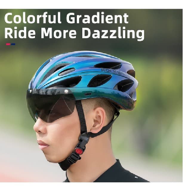 Capacete Rockbros Ciclismo, Reforçado, com lente imantada respirável