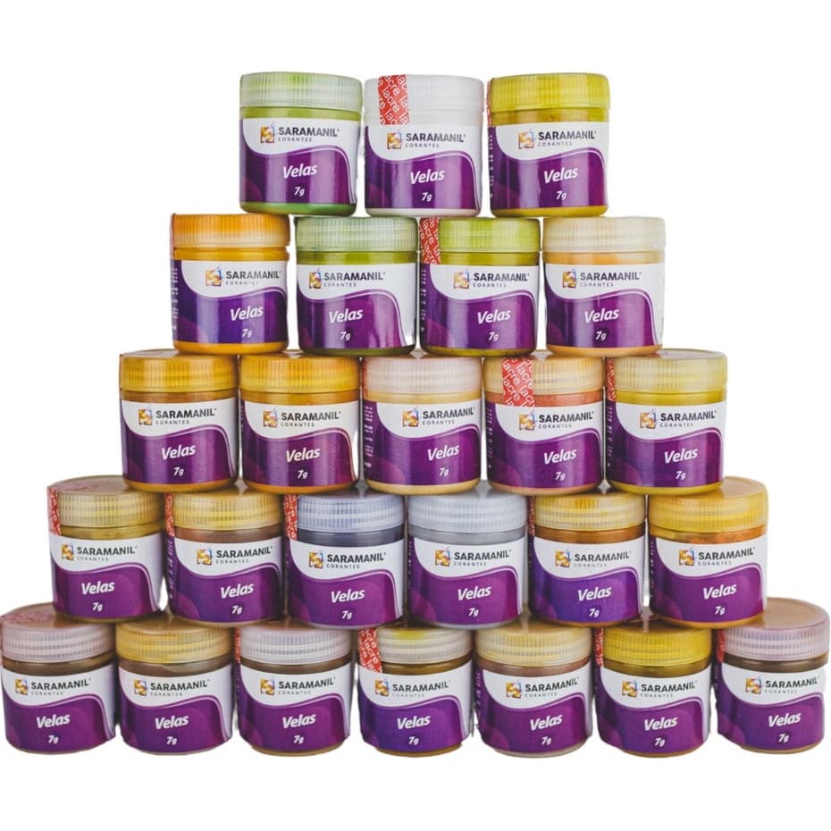 Kit 10 Corantes de Vela 7g Pó Saramanil Anilina A Óleo Parafina barra gel cera (ESCOLHA AS CORES)