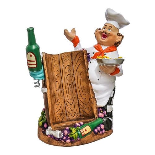 Porta Garrafa Cozinheiro Com Saca Rolha Cozinha Decoração