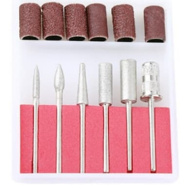 Kit Refil 6 Lixas + 6 Brocas Lixa Elétrica Lixadeiras Unhas Salão