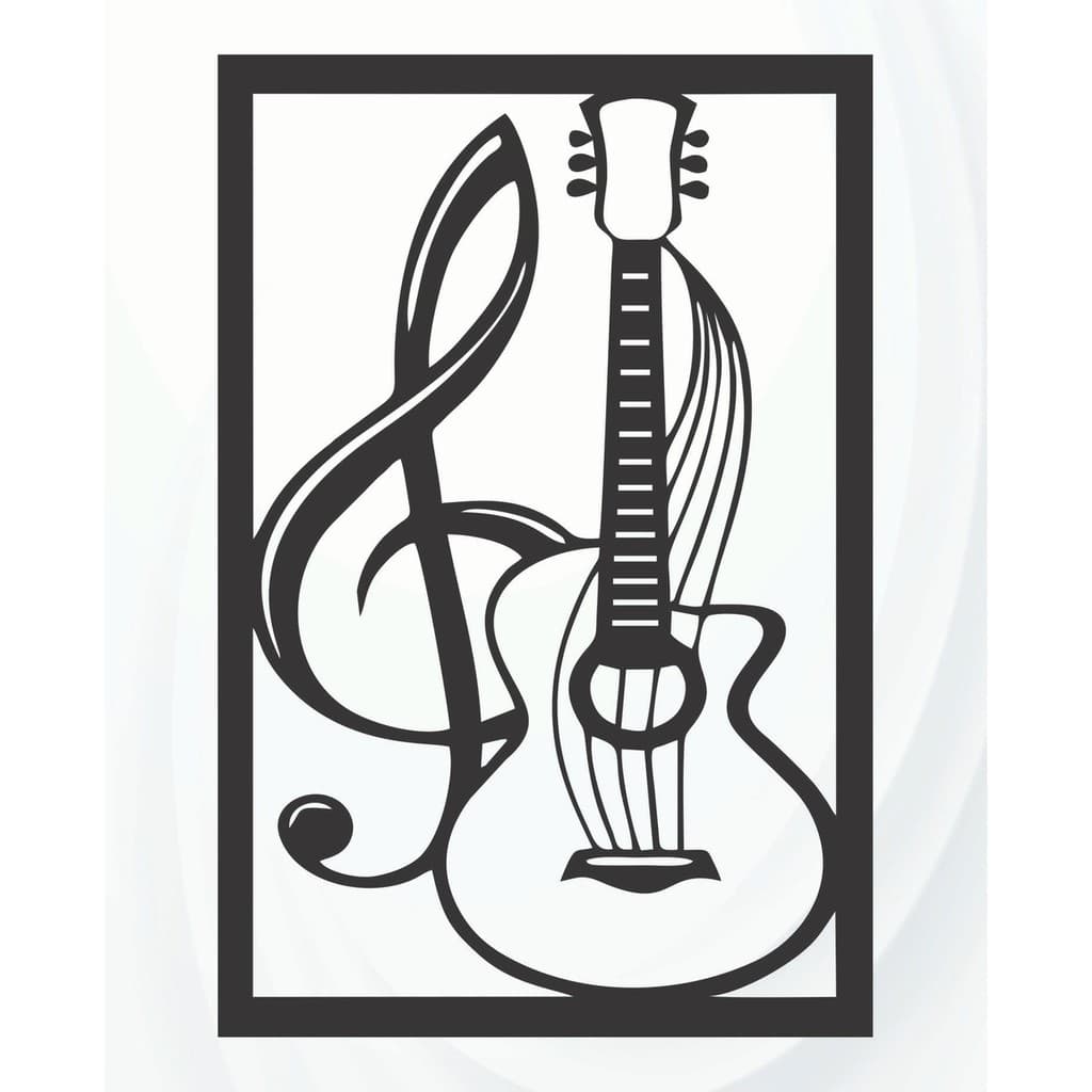 Placa Decorativa Música Clave De Sol Quadro Violão Musica