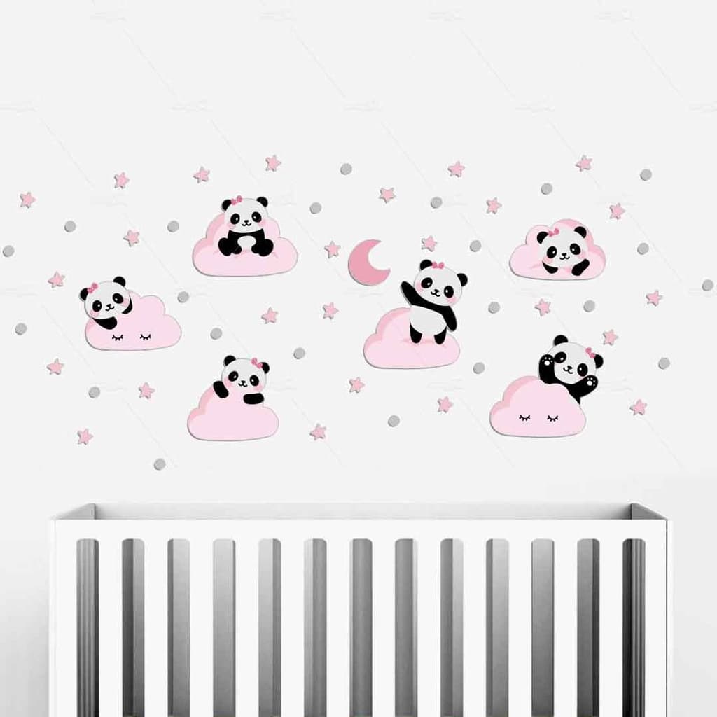 Panda Adesivos Decorativos Infantil De Parede Menina