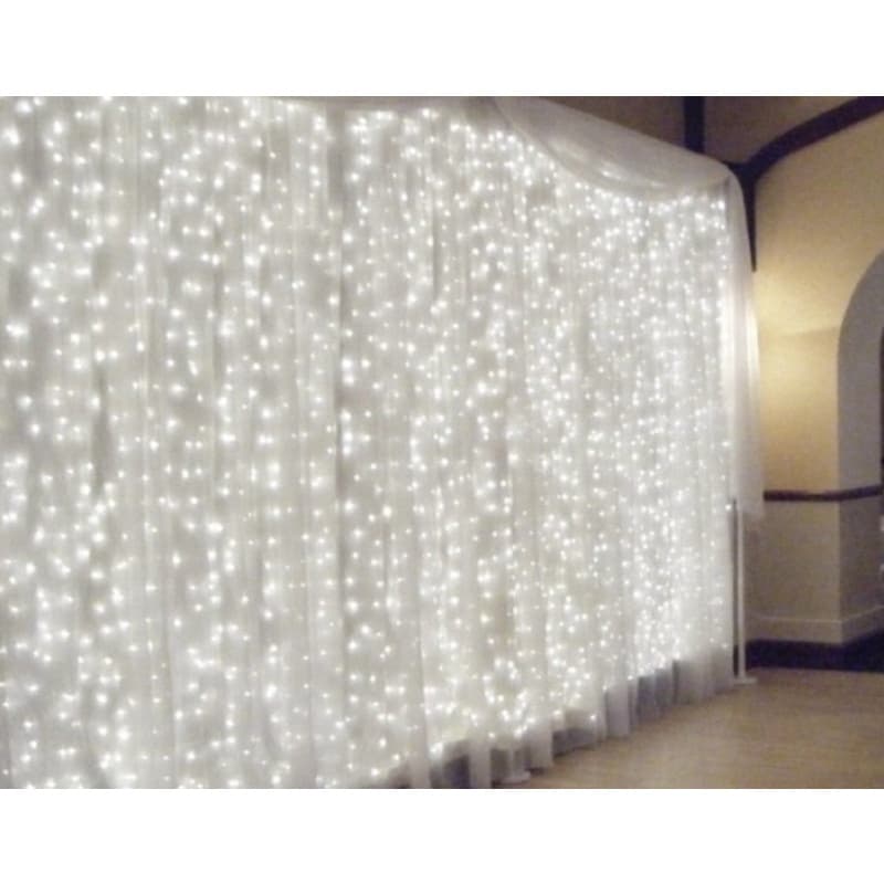 Cortina led 300 lâmpadas led 3x2m fixa branco frio 220w, para casamento ,festas, natal