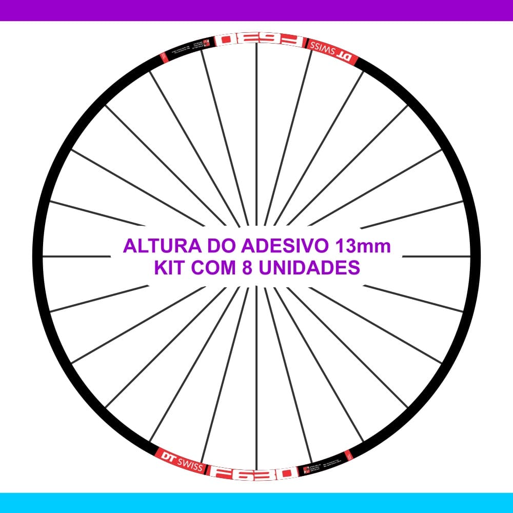 Adesivo para roda Dt-Swiss F630 8 unidades