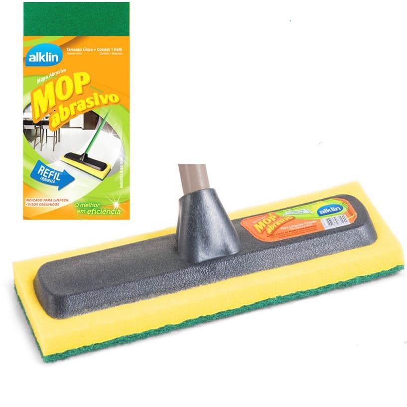 2 Mop Abrasivo Esfregão Limpa Azulejo Piso Alklin