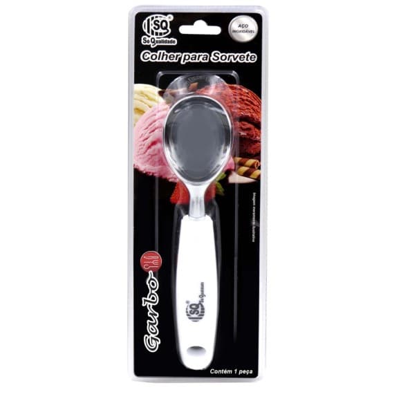 Colher de Sorvete Inox SQ Linha Garbo Premium 19,5cm Resistente