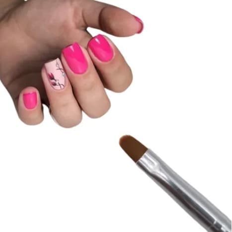 Pincel para Unha em Gel Nº 2 / Nº 4 Uv Led Porcelana Acrigel Fibra Artística Profissional Nails