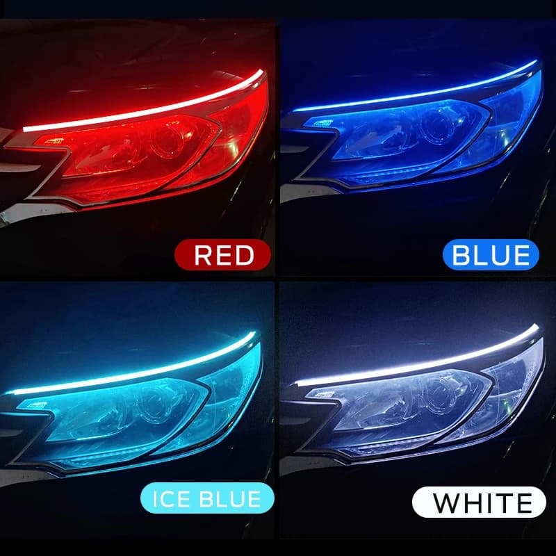 1pc/2pçs Claro LED Impermeável Para Carro/Listra De Flexível DRL De Seta 12V 30/45/60cm