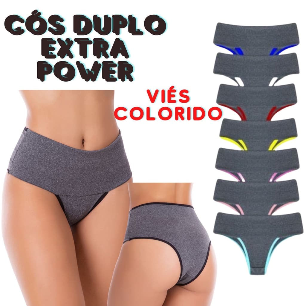 kit 5 calcinha cos duplo modeladora para usa com vestido coladinho não marca na roupa