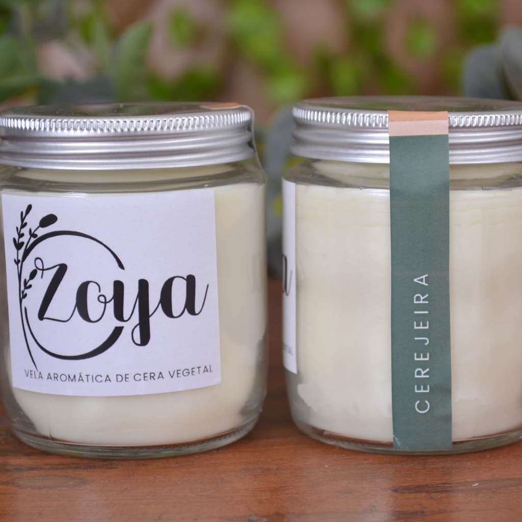 Zoya Vela Aromática Ecológica Aroma Cerejeira 200g vela literária vela pote Zoya
