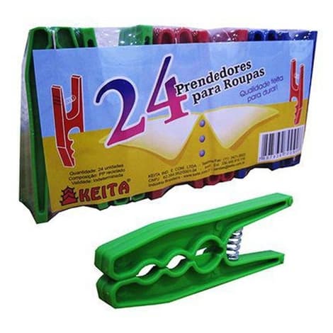 kit 24 prendedores de roupa super resistente