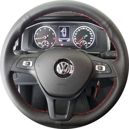 Capa De Volante Costurada T-cross Linha Vermelha