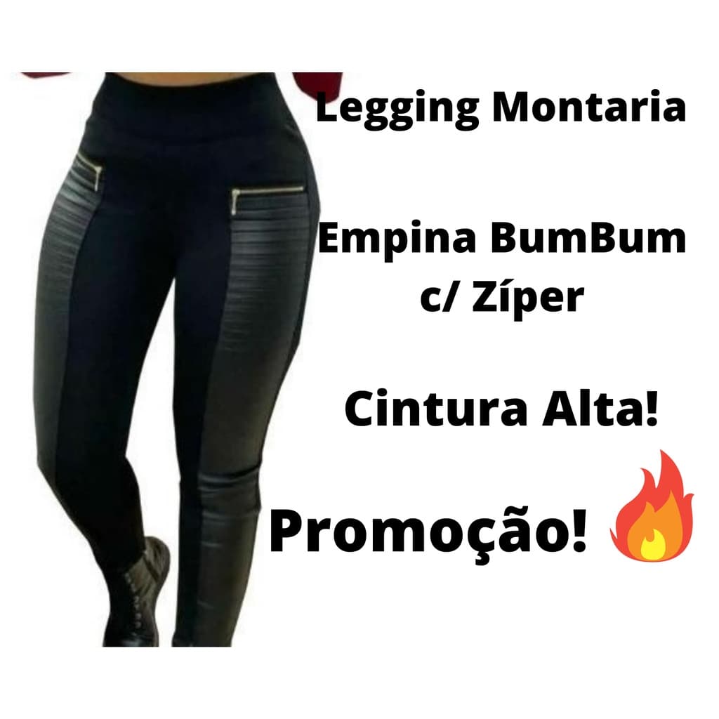 Calça Montaria Legging Feminina Leg Bolso zíper, empina bumbum,legging cintura alta, leg preta,