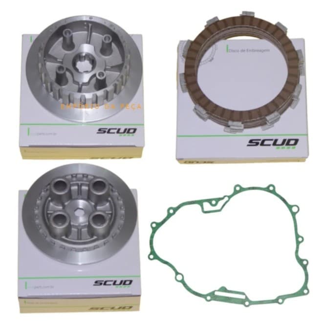Kit Embreagem Original Scud para moto Twister Tornado 250 Discos Platô Cubo e Junta