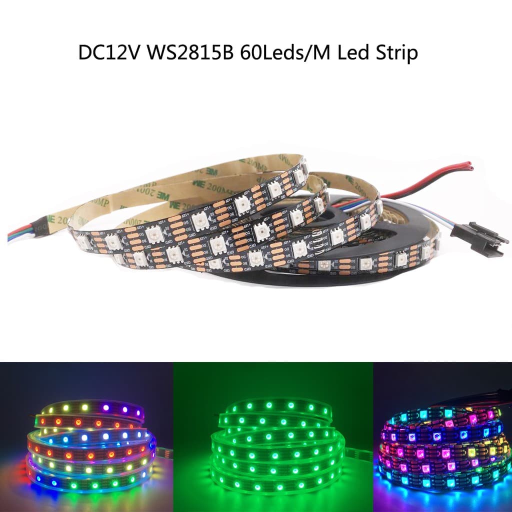 Xnbada Claro Led Indirizzabili Individual 1-5m Dc12V 60leds / M Ws2815 Rgb Led Pixel Luce Di Striscia Indirizzabili