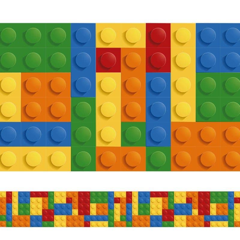 Kit 4 Faixas Decorativa Adesiva Infantil Papel de Parede Lego