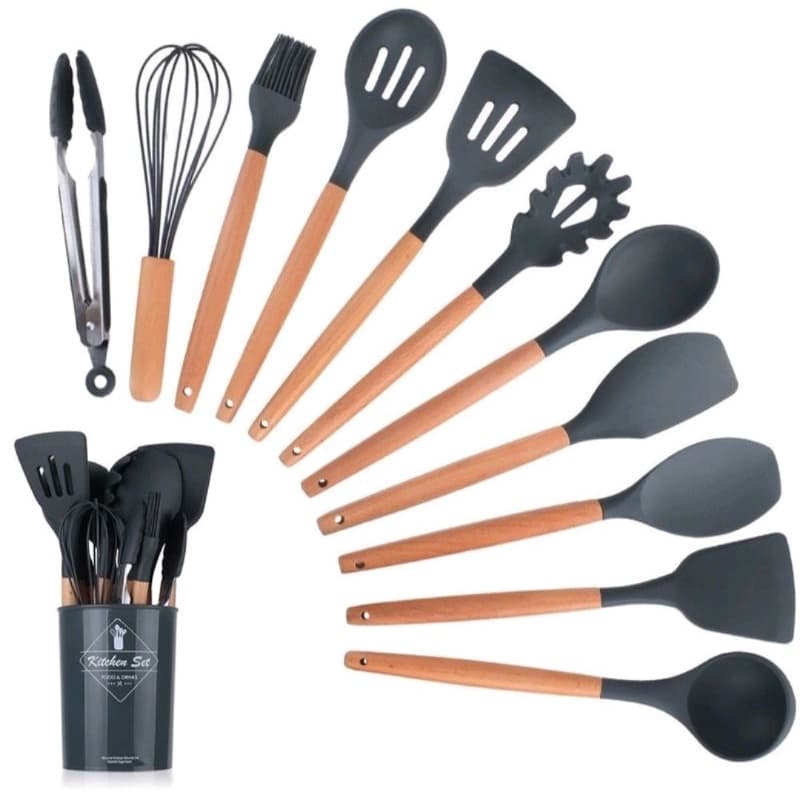Kit12 Utensílios de cozinha - 12 Peças silicone