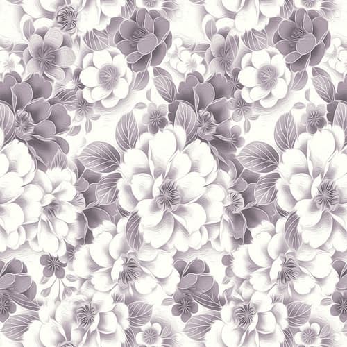 Papel De Parede Adesivo Floral Lavável Tom Cinza E Branco 3m