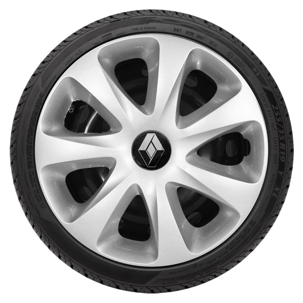 Jogo Calota Compatível Clio Aro 13 2012 2013 2014 2015 Prata