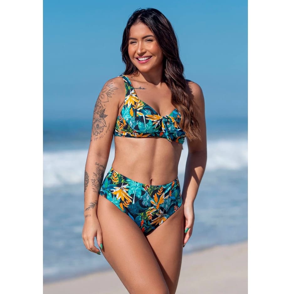 Conjunto Biquíni Hot Pants com Top Reforçado Ibiza Cintura Alta