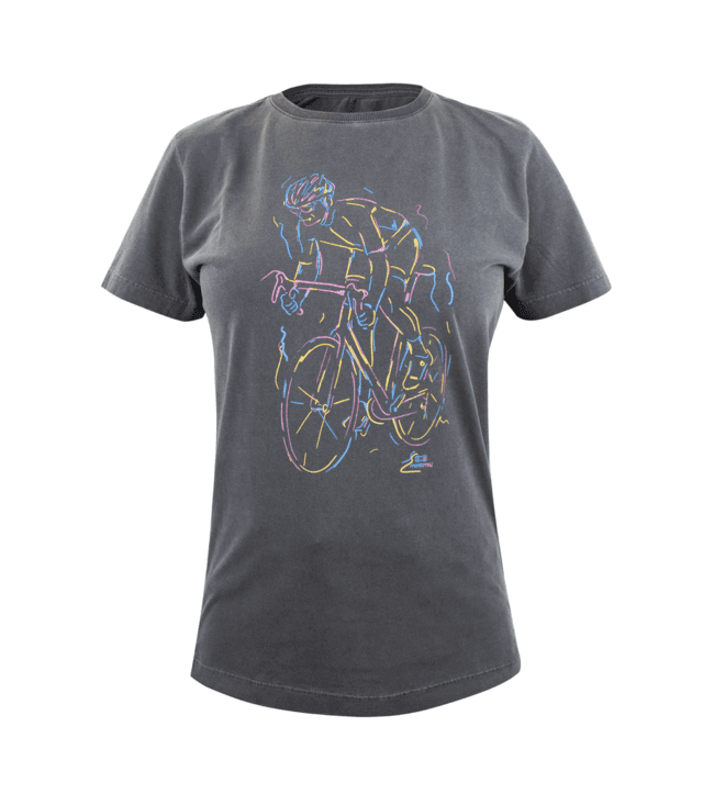 Camiseta Casual Feminina Marcio May Preta Neon Biker Ciclismo